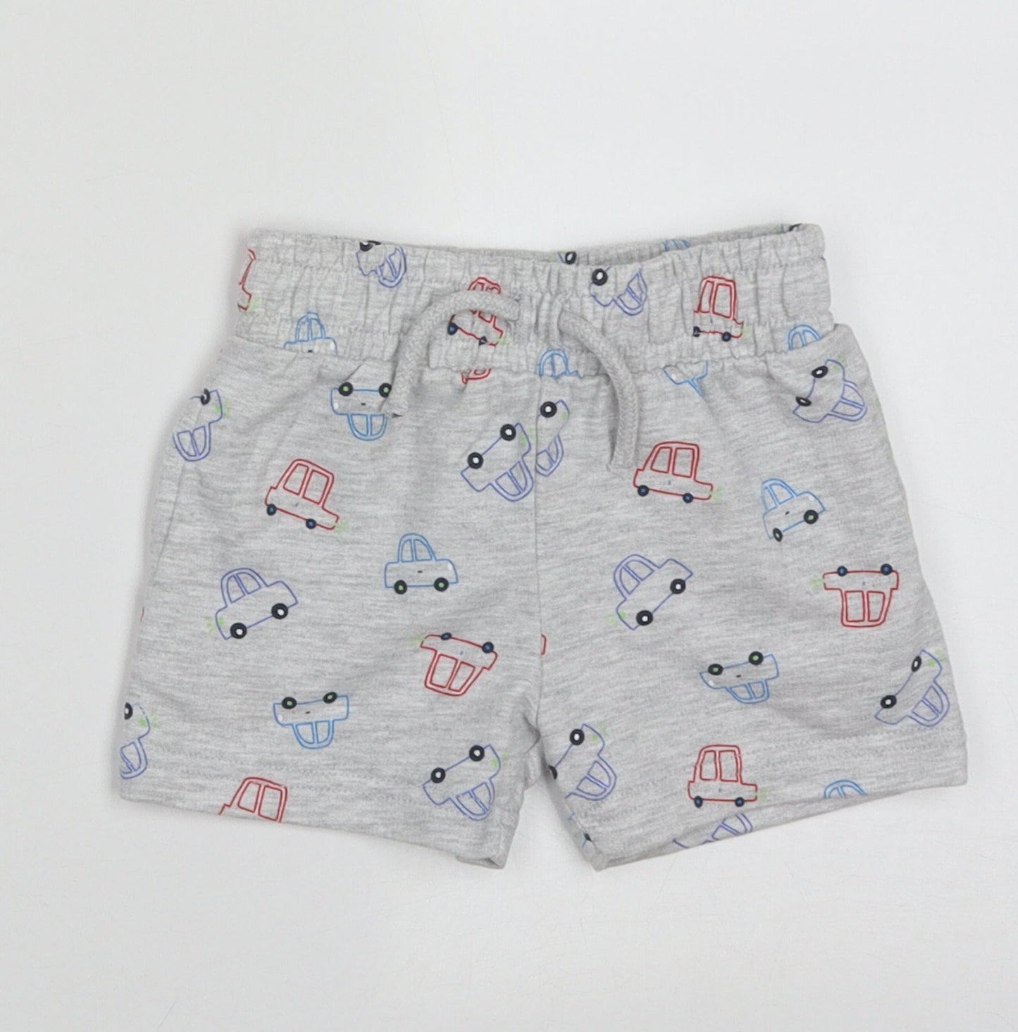 Dunnes Stores Boys Grey Geometric Cotton Shorts Outfit/Set Size 6-9 Months  Tie - Cars