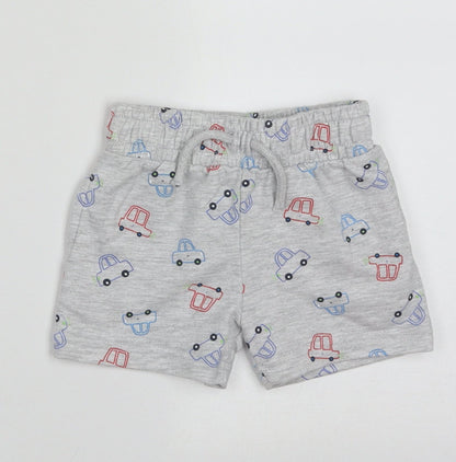 Dunnes Stores Boys Grey Geometric Cotton Shorts Outfit/Set Size 6-9 Months  Tie - Cars