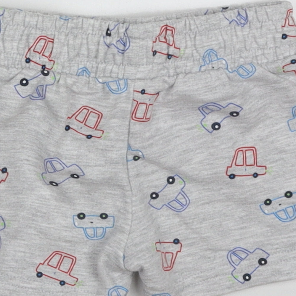 Dunnes Stores Boys Grey Geometric Cotton Shorts Outfit/Set Size 6-9 Months  Tie - Cars