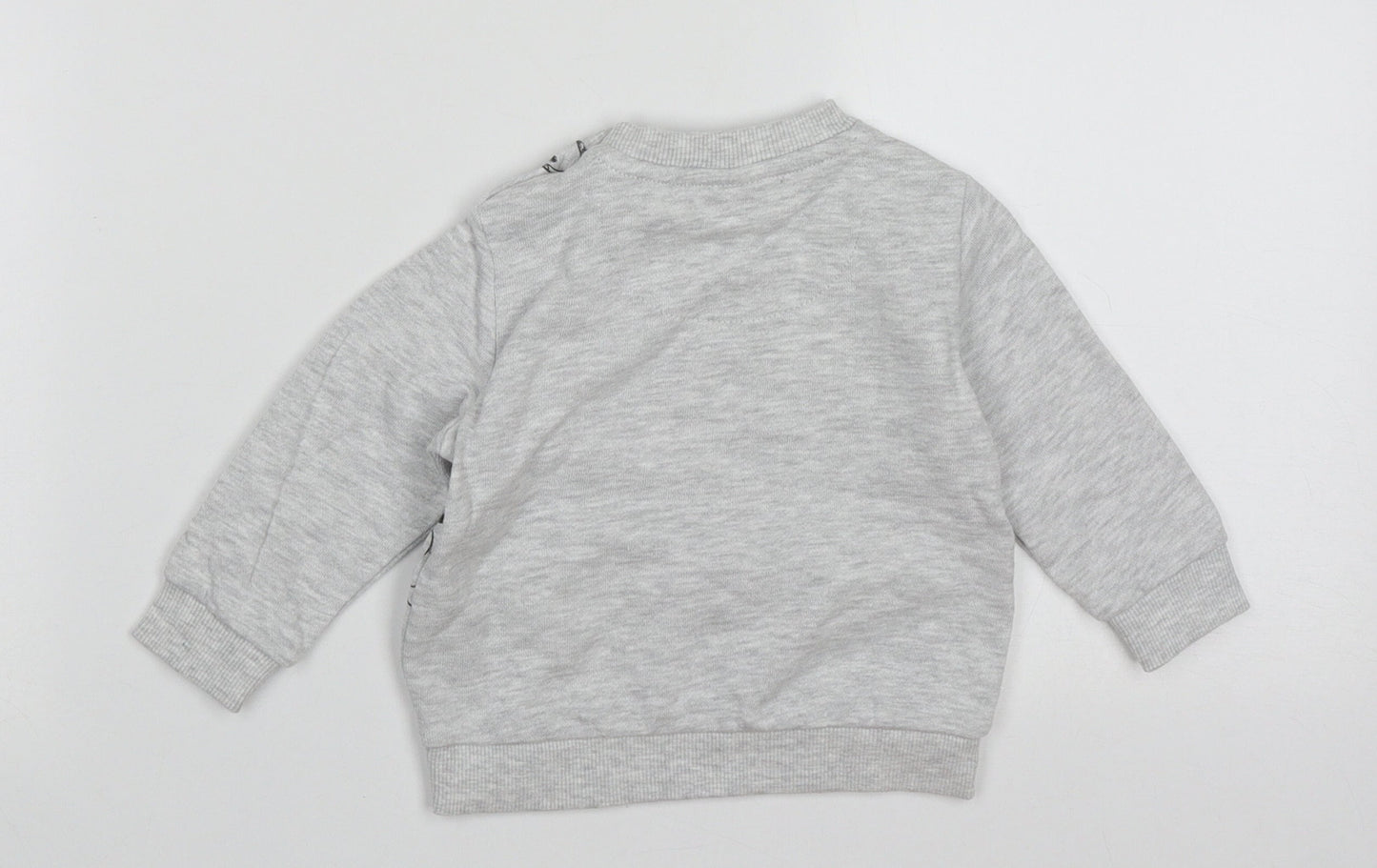 f&Fq Baby Grey  Cotton Pullover Jumper Size 3-6 Months  Buckle - mickey mouse