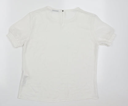 Womens UK Size M Pieces White Basic T-Shirt