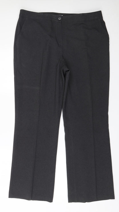 Womens UK Size 18 Marks and Spencer Regular Fit Dress Pants Grey Trousers