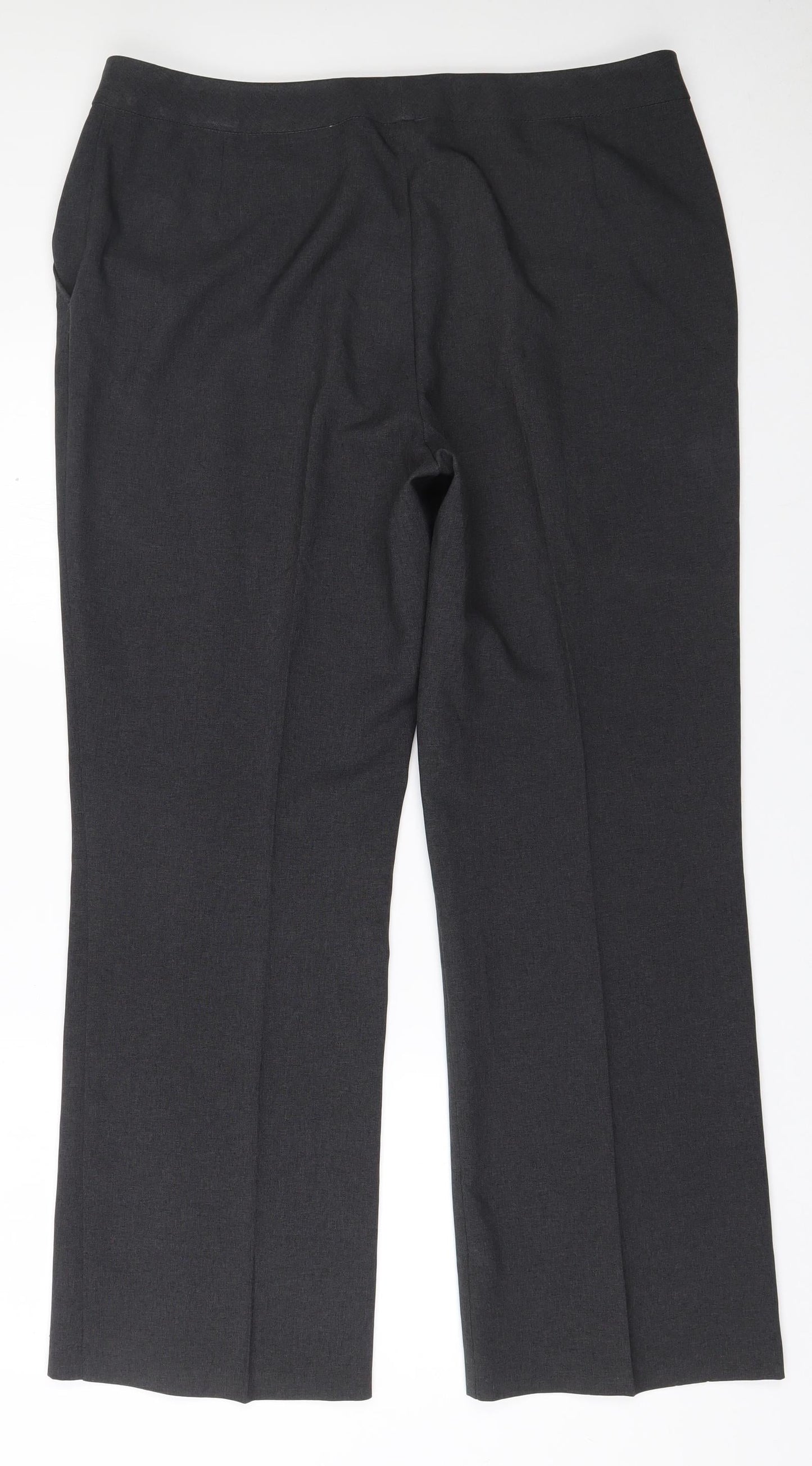 Womens UK Size 18 Marks and Spencer Regular Fit Dress Pants Grey Trousers