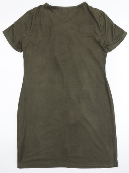 Atmosphere Womens Green  Polyester A-Line  Size 4  V-Neck
