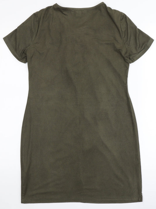 Atmosphere Womens Green  Polyester A-Line  Size 4  V-Neck