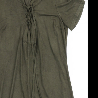 Atmosphere Womens Green  Polyester A-Line  Size 4  V-Neck