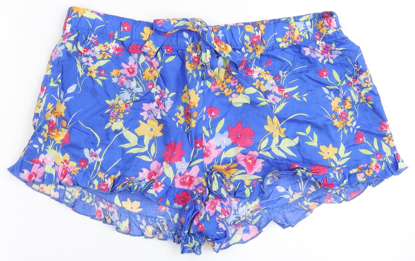 Love to Lounge Womens Blue Floral Polyester  Sleep Shorts Size M