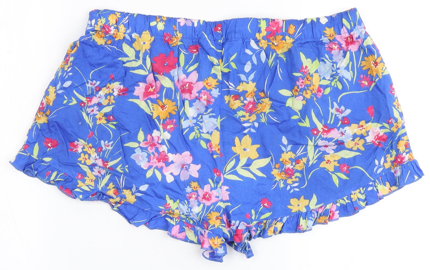 Love to Lounge Womens Blue Floral Polyester  Sleep Shorts Size M