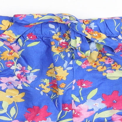Love to Lounge Womens Blue Floral Polyester  Sleep Shorts Size M