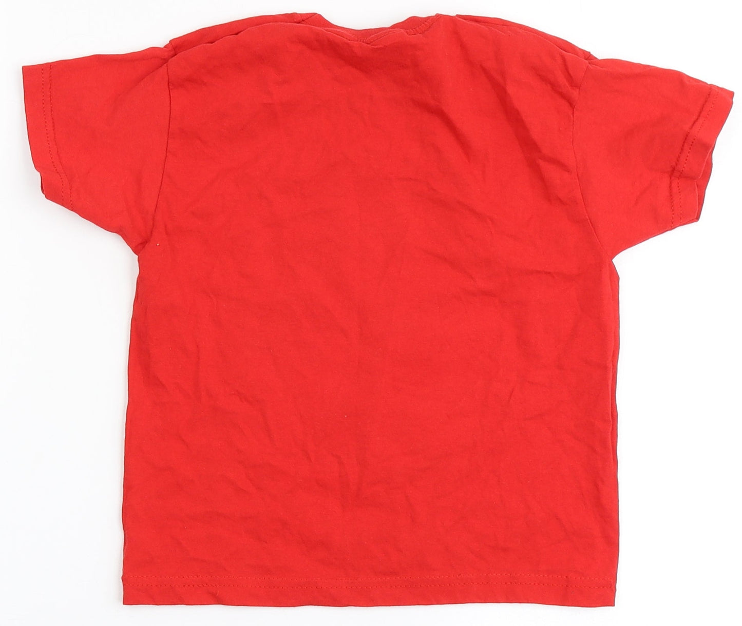 Fruit of the Loom Boys Red  100% Cotton Basic T-Shirt Size 3-4 Years Round Neck  - Star Wars, Christmas