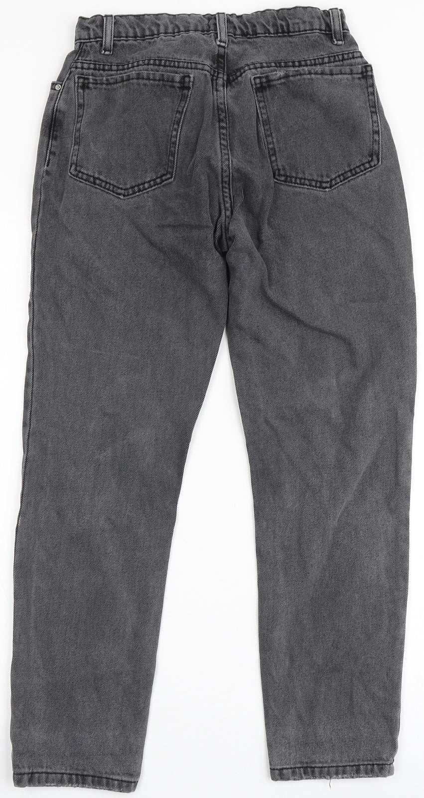River Island Girls Black  100% Cotton Straight Jeans Size 11 Years  Regular Zip - MOM FIT