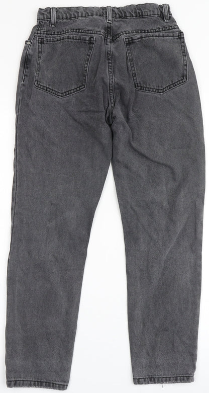 River Island Girls Black  100% Cotton Straight Jeans Size 11 Years  Regular Zip - MOM FIT