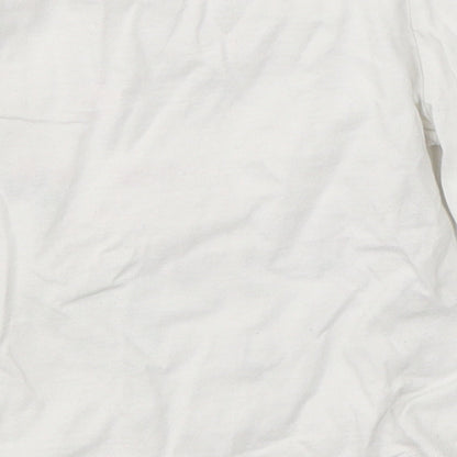 Mini Club Girls White  Cotton Basic Casual Size 9-12 Months Round Neck  - Flowers