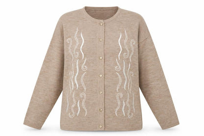Womens UK Size One Size Paramour Beige Cardigan Jumper