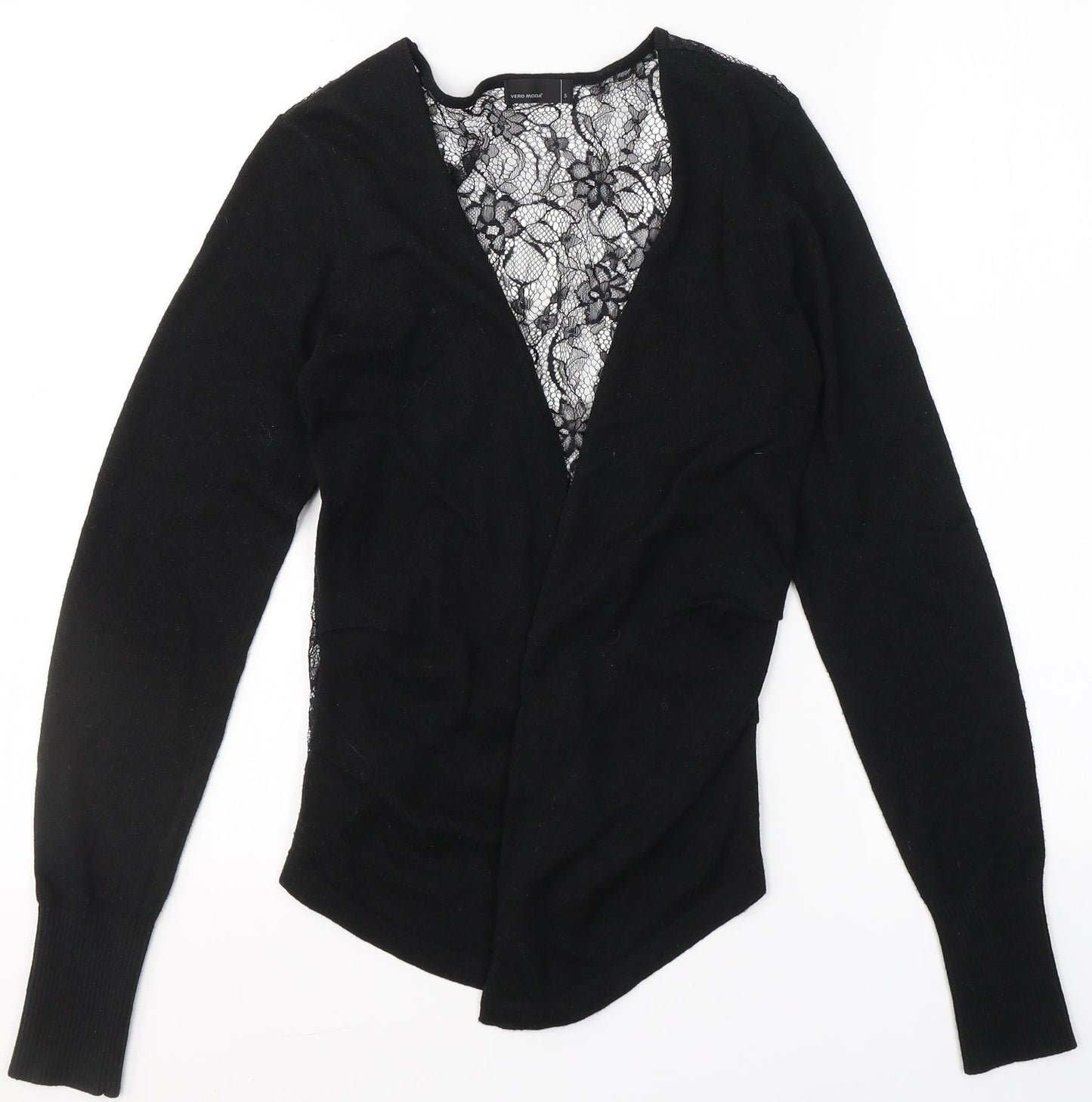 Womens UK Size S VERO MODA Black Cardigan Jumper