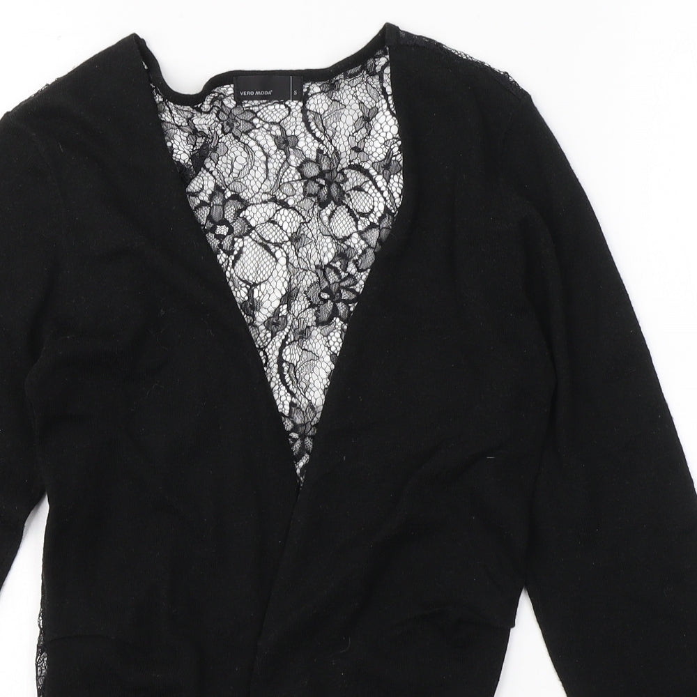 Womens UK Size S VERO MODA Black Cardigan Jumper