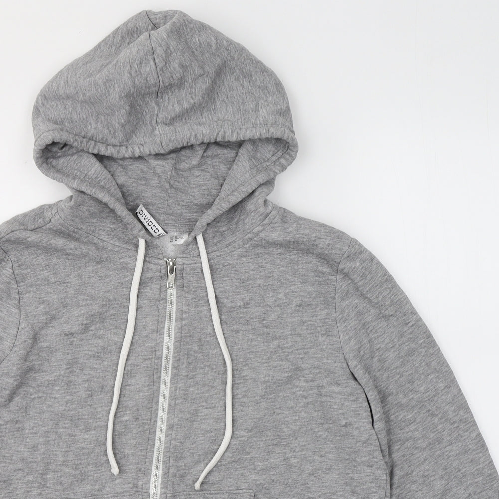 Womens UK Size M Divided by H&M Grey Full Zip Jumper