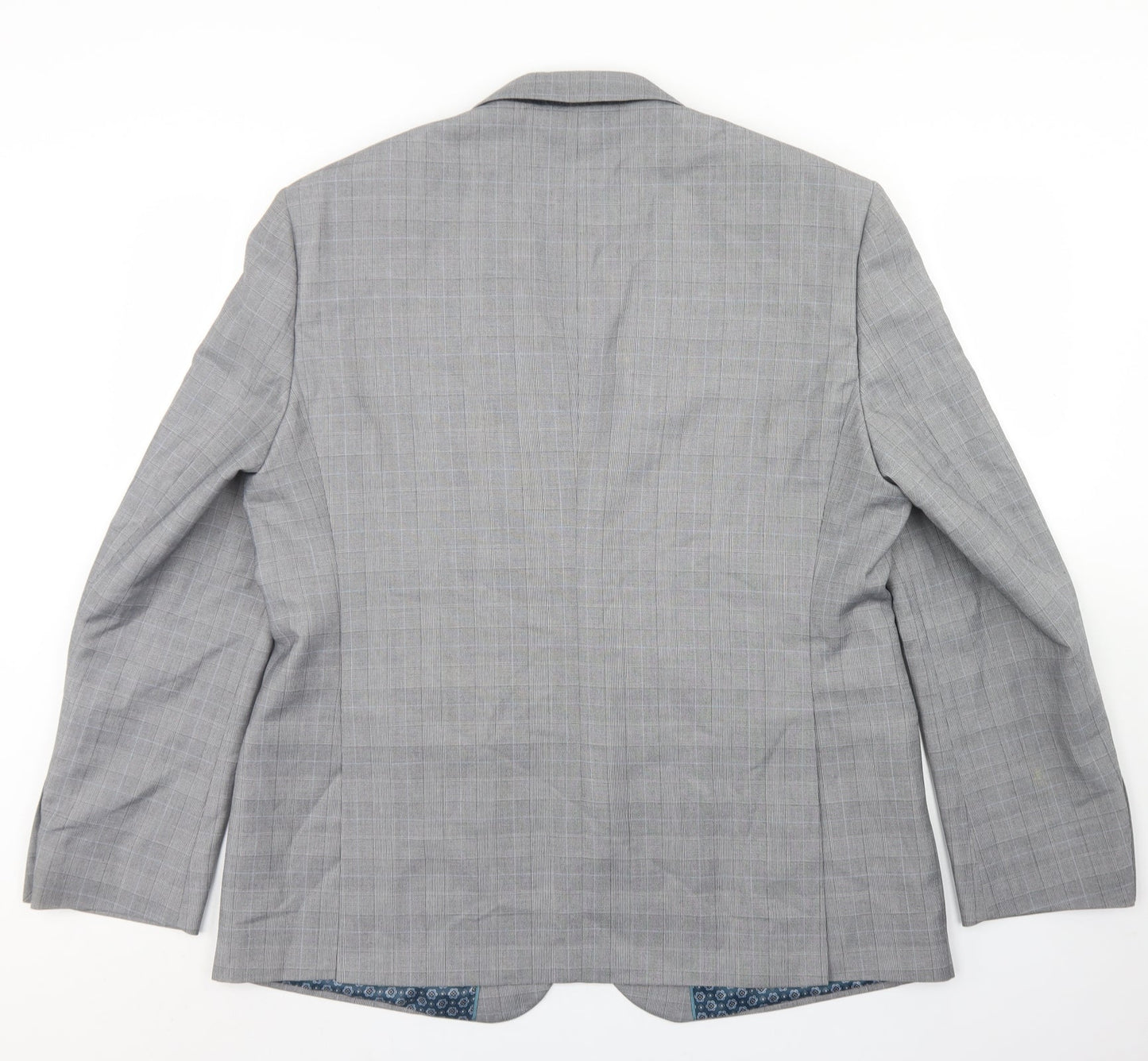Taylor & Wright Mens Grey Plaid Polyester Jacket Blazer Size 46   - Tailored fit