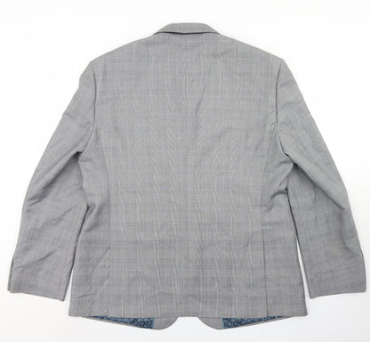Taylor & Wright Mens Grey Plaid Polyester Jacket Blazer Size 46   - Tailored fit
