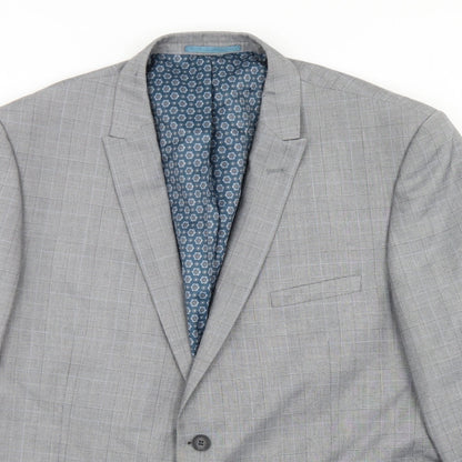 Taylor & Wright Mens Grey Plaid Polyester Jacket Blazer Size 46   - Tailored fit
