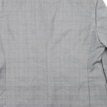 Taylor & Wright Mens Grey Plaid Polyester Jacket Blazer Size 46   - Tailored fit