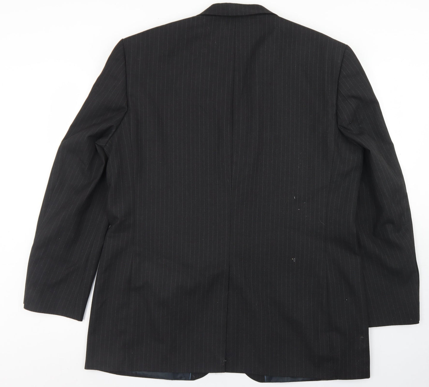 F&F Mens Black Striped Polyester Jacket Blazer Size 44