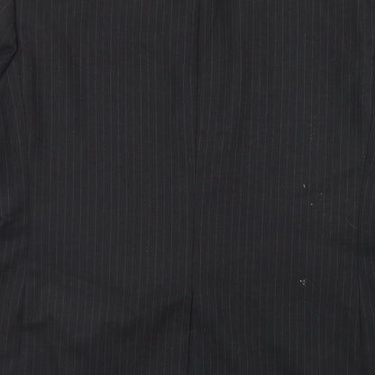 F&F Mens Black Striped Polyester Jacket Blazer Size 44