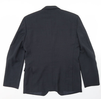 TU Mens Blue  Polyester Jacket Blazer Size 40