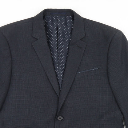 TU Mens Blue  Polyester Jacket Blazer Size 40