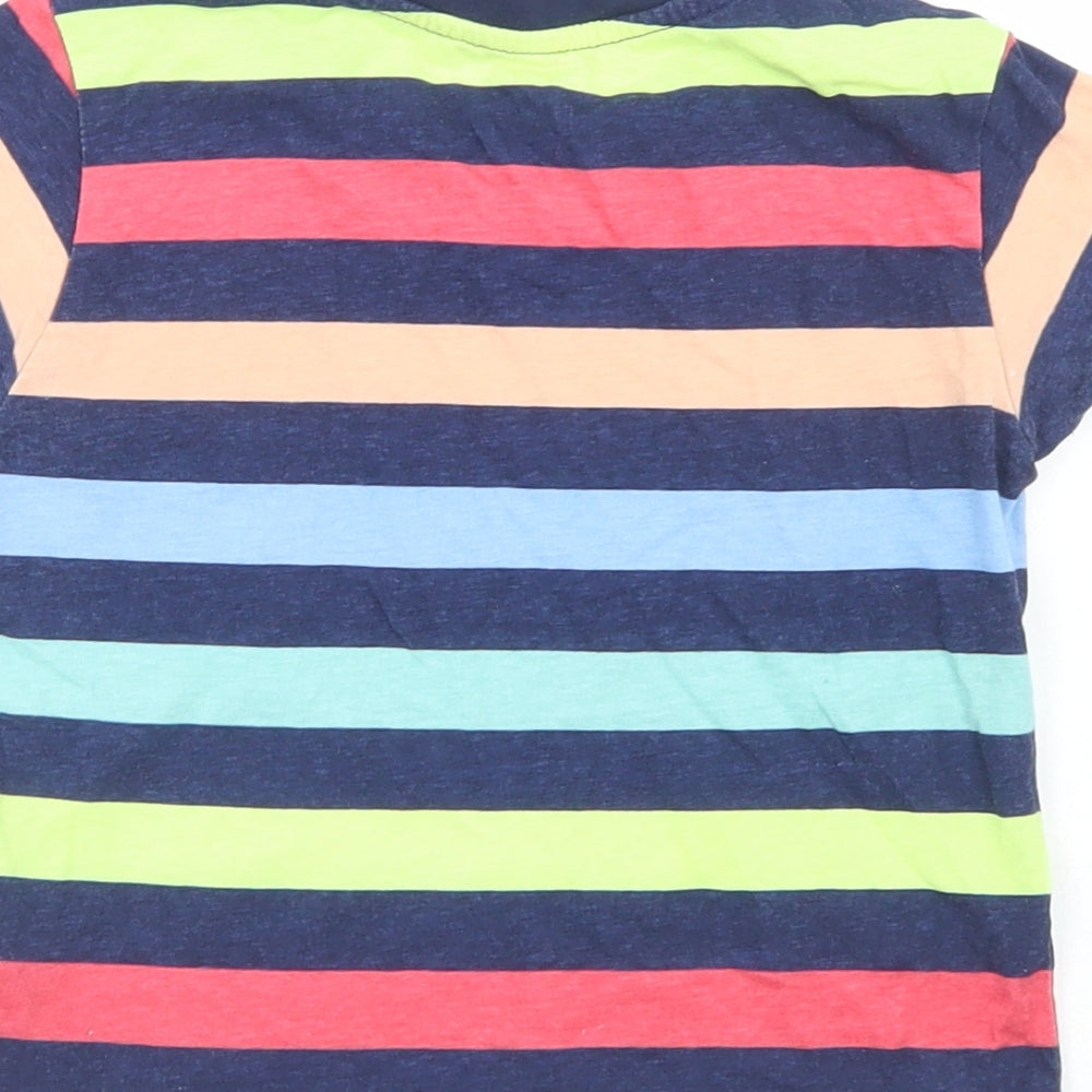 Primark Baby Blue Striped Cotton Basic T-Shirt Size 18-24 Months Crew Neck