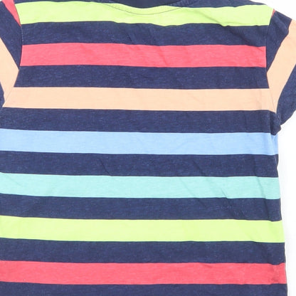 Primark Baby Blue Striped Cotton Basic T-Shirt Size 18-24 Months Crew Neck