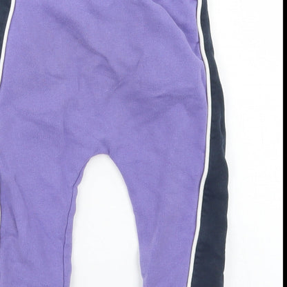 NEXT Girls Purple Colourblock Cotton Jogger Trousers Size 12-18 Months  Drawstring