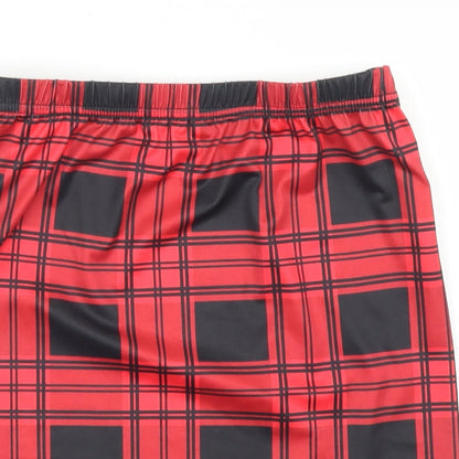 Sheine Girls Red Check Cotton Straight & Pencil Skirt Size 11-12 Years  Regular