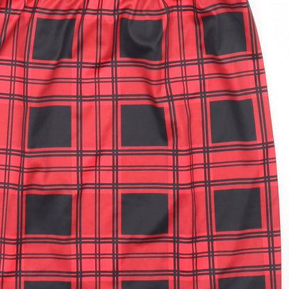 Sheine Girls Red Check Cotton Straight & Pencil Skirt Size 11-12 Years  Regular