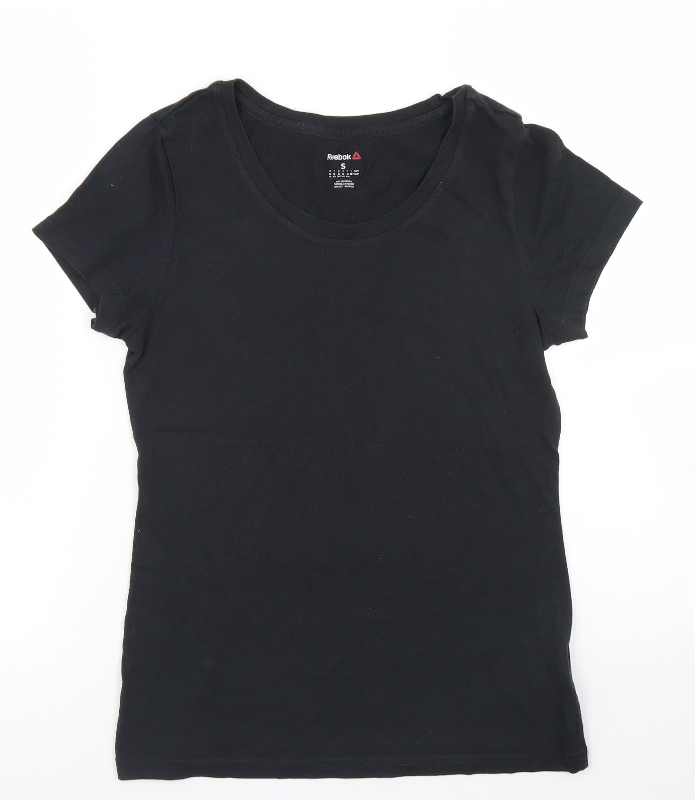Womens UK Size S Reebok Black Basic T-Shirt