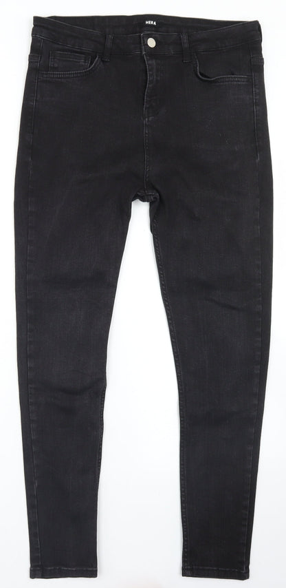 Hera Womens Black  Cotton Skinny Jeans Size 32 in L26 in Regular Button