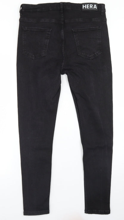 Hera Womens Black  Cotton Skinny Jeans Size 32 in L26 in Regular Button