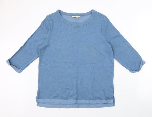 BHS Womens Blue Round Neck  Cotton Pullover Jumper Size 14