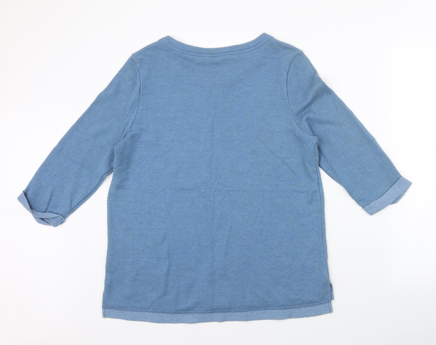BHS Womens Blue Round Neck  Cotton Pullover Jumper Size 14