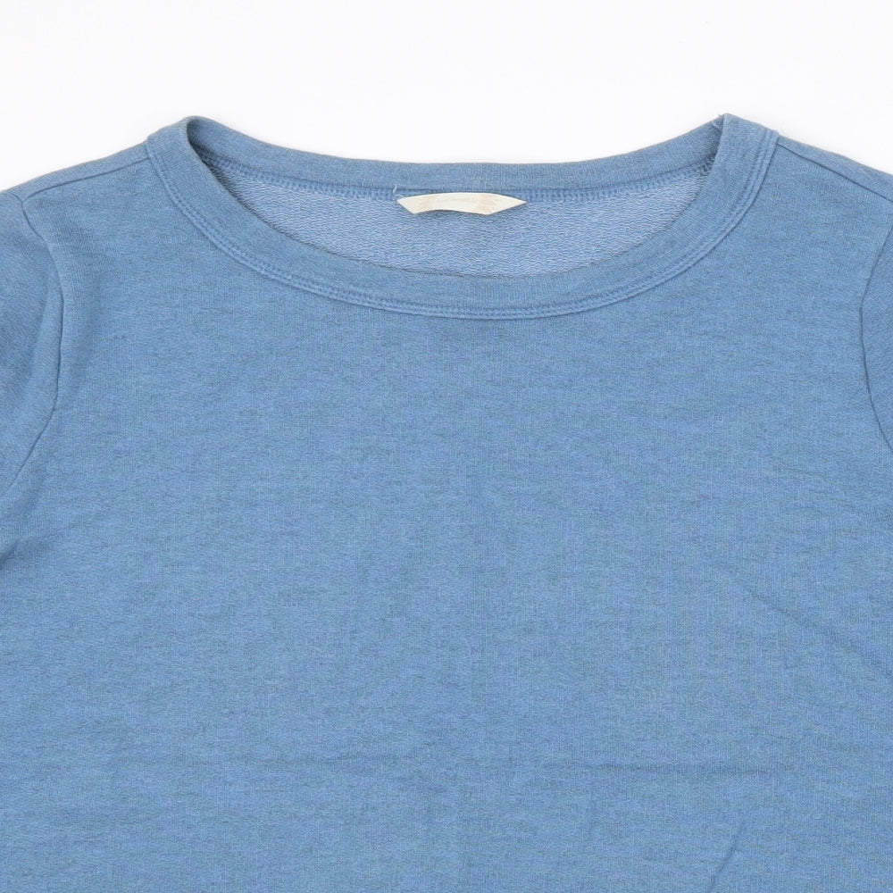 BHS Womens Blue Round Neck  Cotton Pullover Jumper Size 14