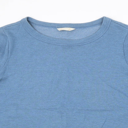 BHS Womens Blue Round Neck  Cotton Pullover Jumper Size 14
