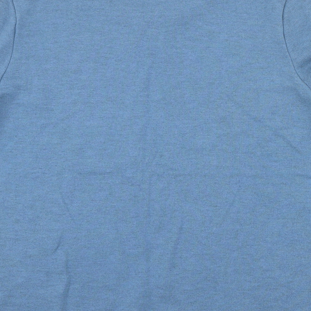 BHS Womens Blue Round Neck  Cotton Pullover Jumper Size 14