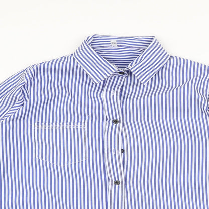 Mens UK Size XL Preworn Blue  Button-Up Long Sleeve Casual Shirt
