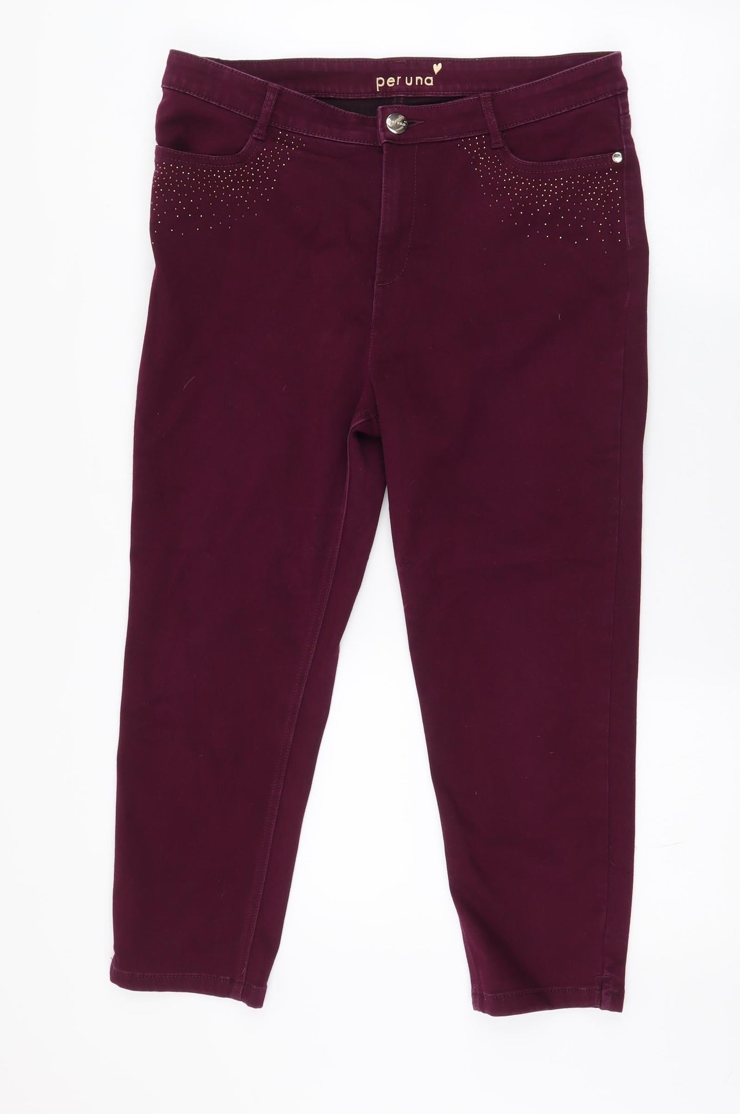 Per Una Womens Purple  Polyester Skinny Jeans Size 32 in L22.5 in Regular Zip - short leg length