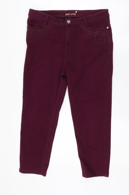 Per Una Womens Purple  Polyester Skinny Jeans Size 32 in L22.5 in Regular Zip - short leg length