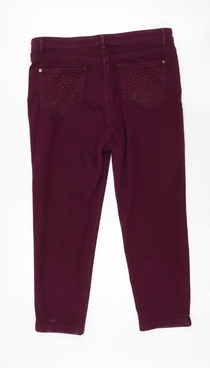 Per Una Womens Purple  Polyester Skinny Jeans Size 32 in L22.5 in Regular Zip - short leg length