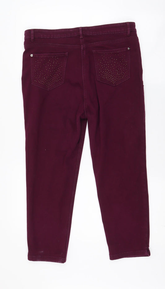 Per Una Womens Purple  Polyester Skinny Jeans Size 32 in L22.5 in Regular Zip - short leg length