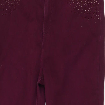 Per Una Womens Purple  Polyester Skinny Jeans Size 32 in L22.5 in Regular Zip - short leg length