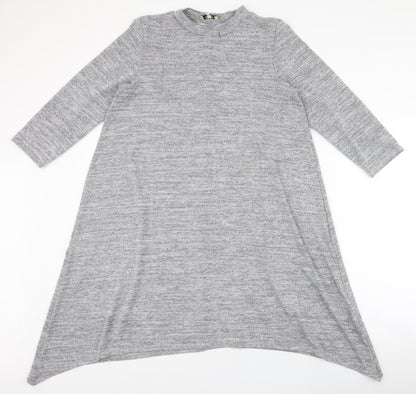 Papaya Womens Grey  Polyester Trapeze & Swing  Size M  High Neck Pullover