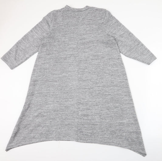 Papaya Womens Grey  Polyester Trapeze & Swing  Size M  High Neck Pullover